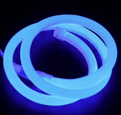 LED неон круглий 220В D15 RN 2835-120 Синій IP68 10Вт 15х15мм